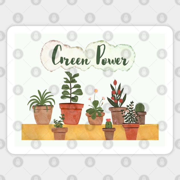 Green power pots Sticker by Mimie20